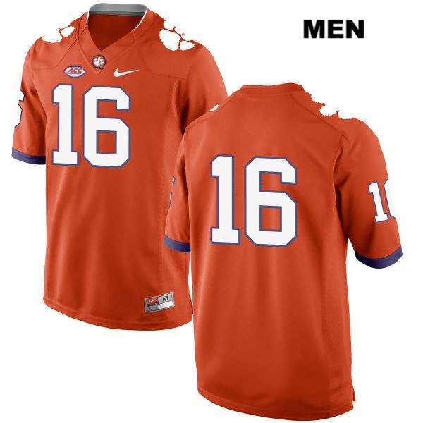 Men's Clemson Tigers #16 Trevor Lawrence Stitched Orange Authentic Style 2 Nike No Name NCAA College Football Jersey MWQ7846ZJ